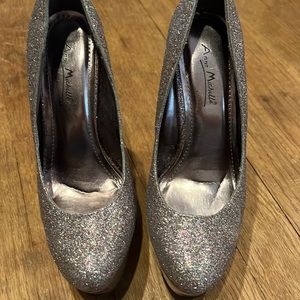 Sparkly glittery high heel shoes
